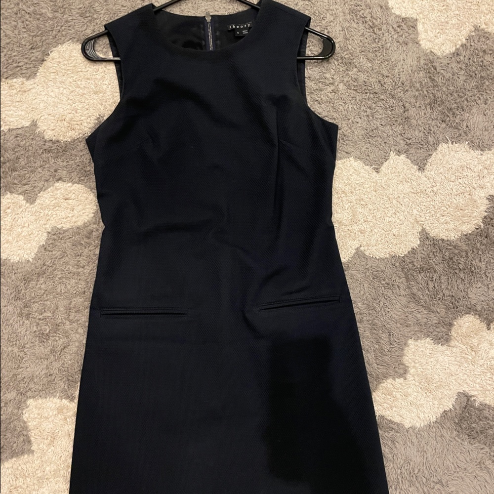 Theory Textured Shift Dress with Pockets